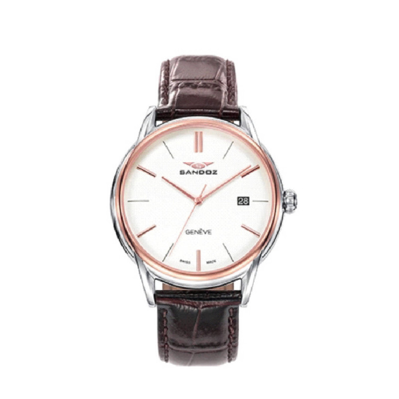 Reloj Hombre Sandoz Cuarzo Suizo Acero Bicolor Correa 40 mm - 81471-07