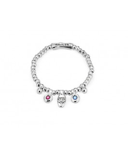 Uno de 50 PUL1966MCLMTL0M Sunshine Pulsera Mujer Chapado Plata Cristales Elástica Talla M - 000500695
