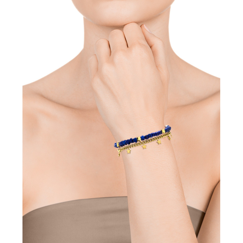 Pulsera Mujer Viceroy Fashion 1348P01012 Acero Dorado Piedras Azules - 000730163