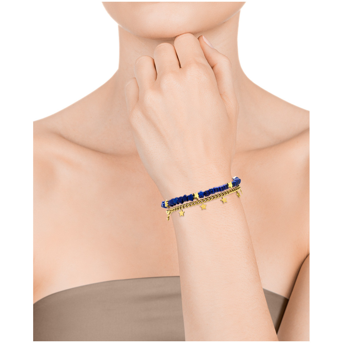 Pulsera Mujer Viceroy Fashion 1348P01012 Acero Dorado Piedras Azules - 000730163